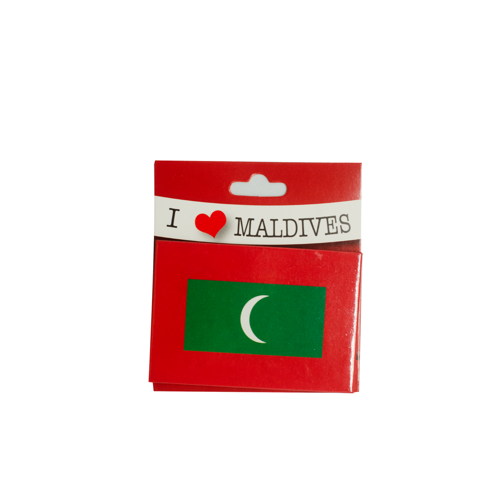 I LOVE MALDIVES FLAG MAGNET