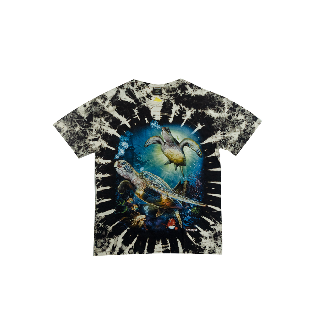 ADULTS TIE DYE COLOURED TURTLE T-SHIRT