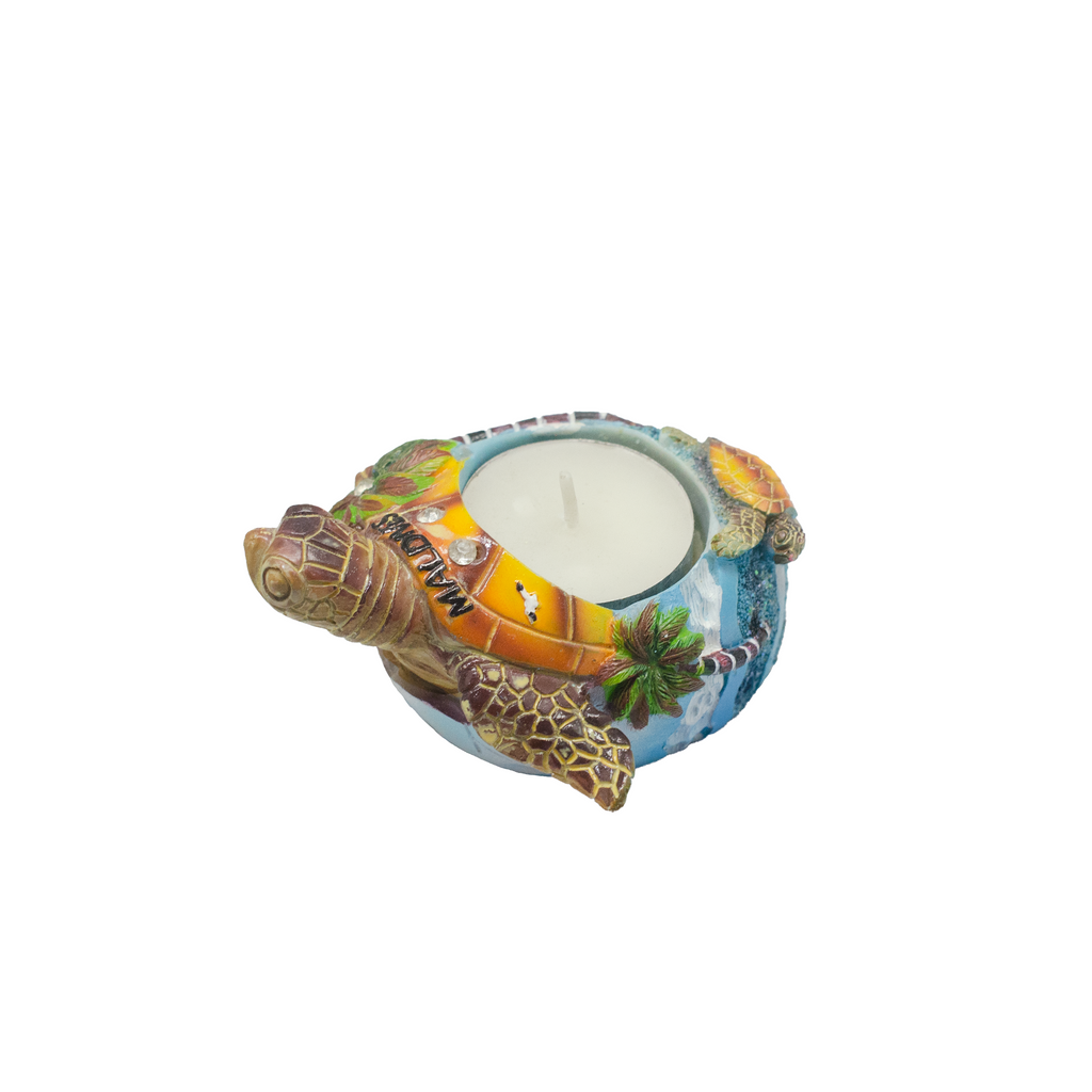 POLY TURTLE WITH EGG CANDLE HOLDER