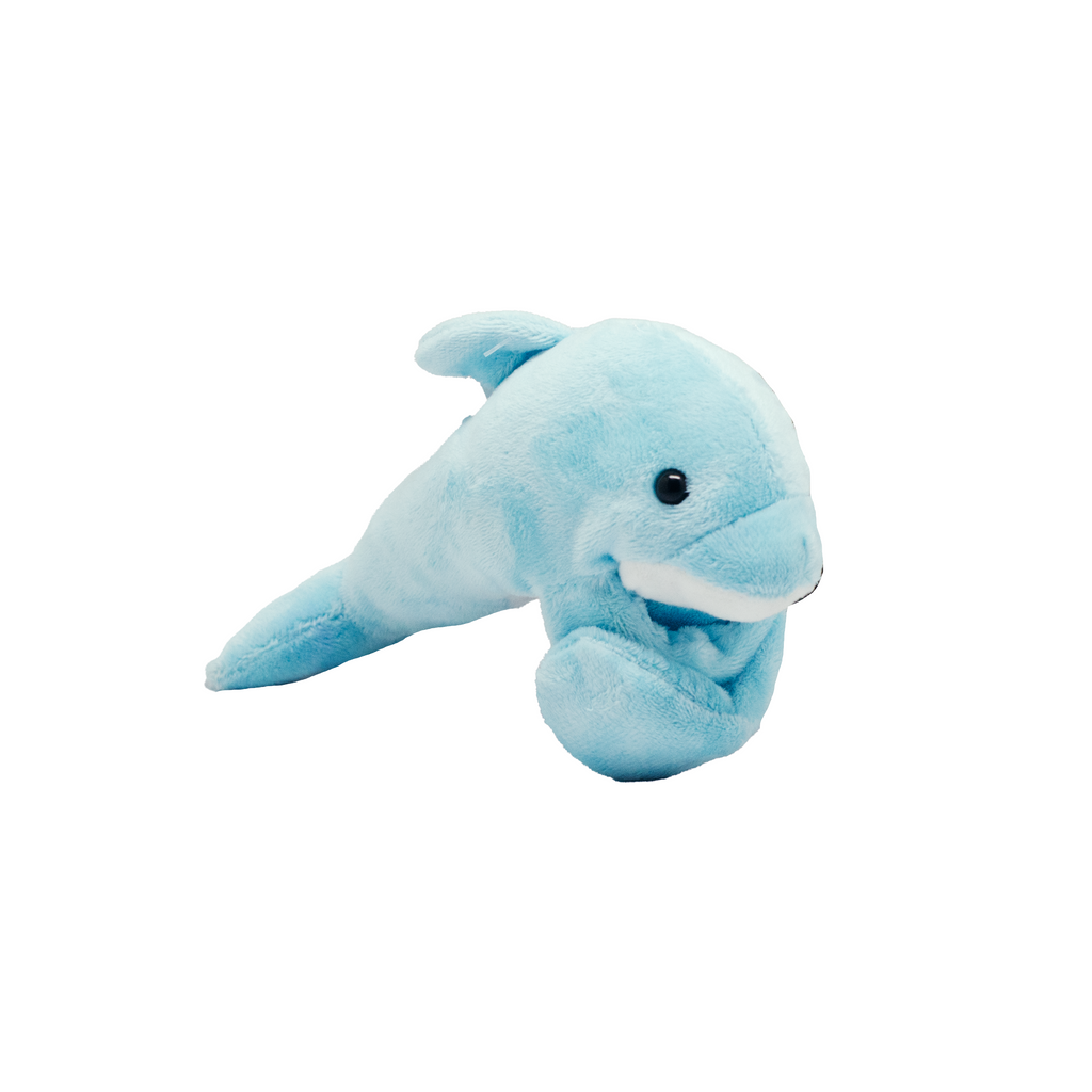 DOLPHIN WITH WRIST BAND LIGHT BLUE SOFT TOY