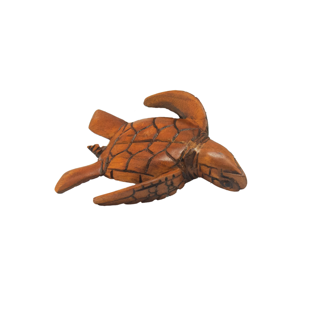 NATURAL BROWN WOODEN TURTLE