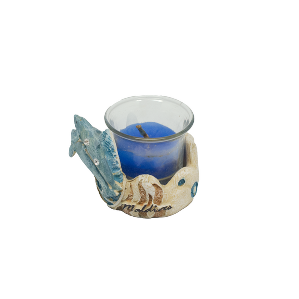 POLY DOLPHIN WITH DIAMOND & MALDIVES CANDLE HOLDER