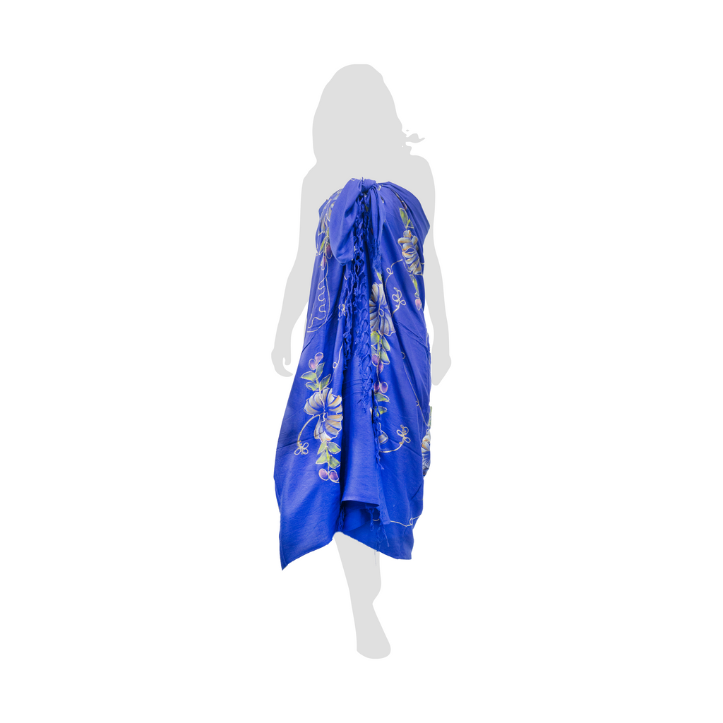 FLOWERS EMBROIDERY SARONG (BLUE)