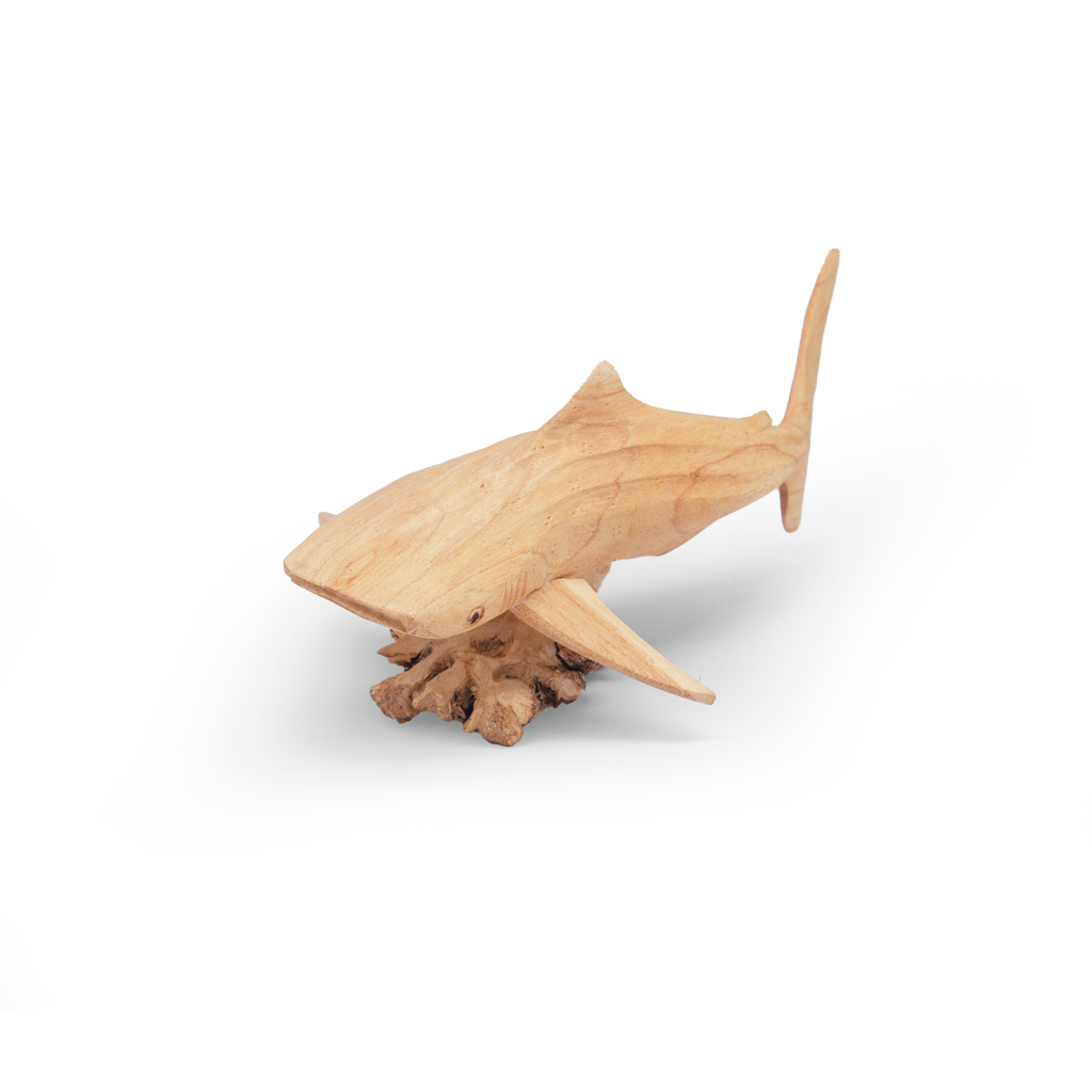 WOODEN WHALE SHARK W/ STAND