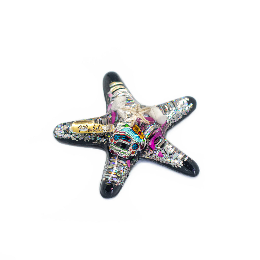 STAR FISH W/SHELL GLASS MAGNET